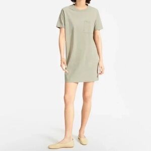 Everlane Weekend Tee Shirt Dress Sage Green Medium Relaxed Fit